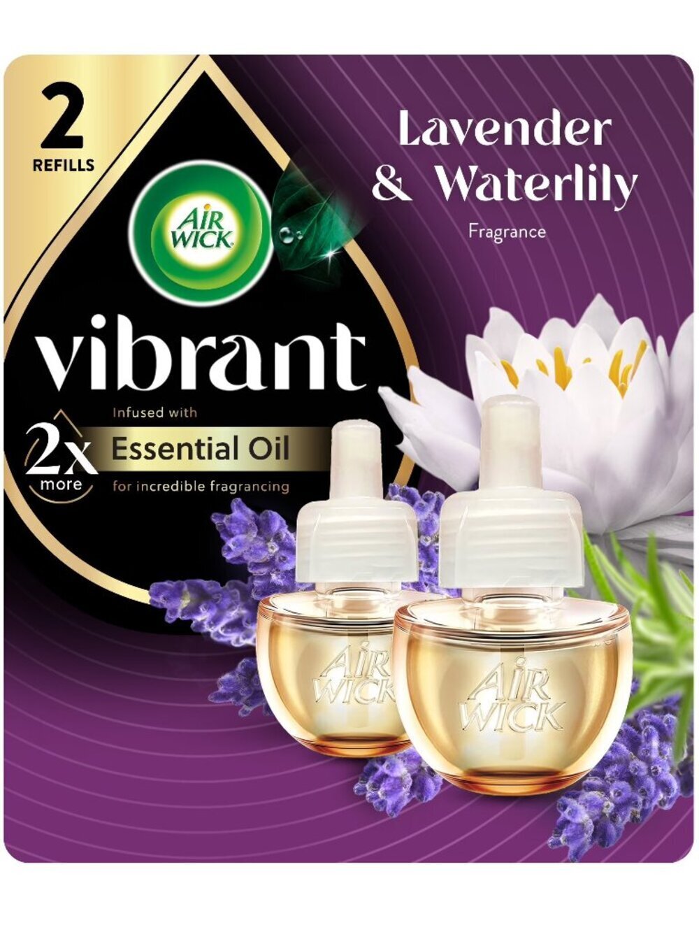 Air Wick Vibrant Lavender & Waterlily Plug-In Oil Refills 2 Pack Air Freshener